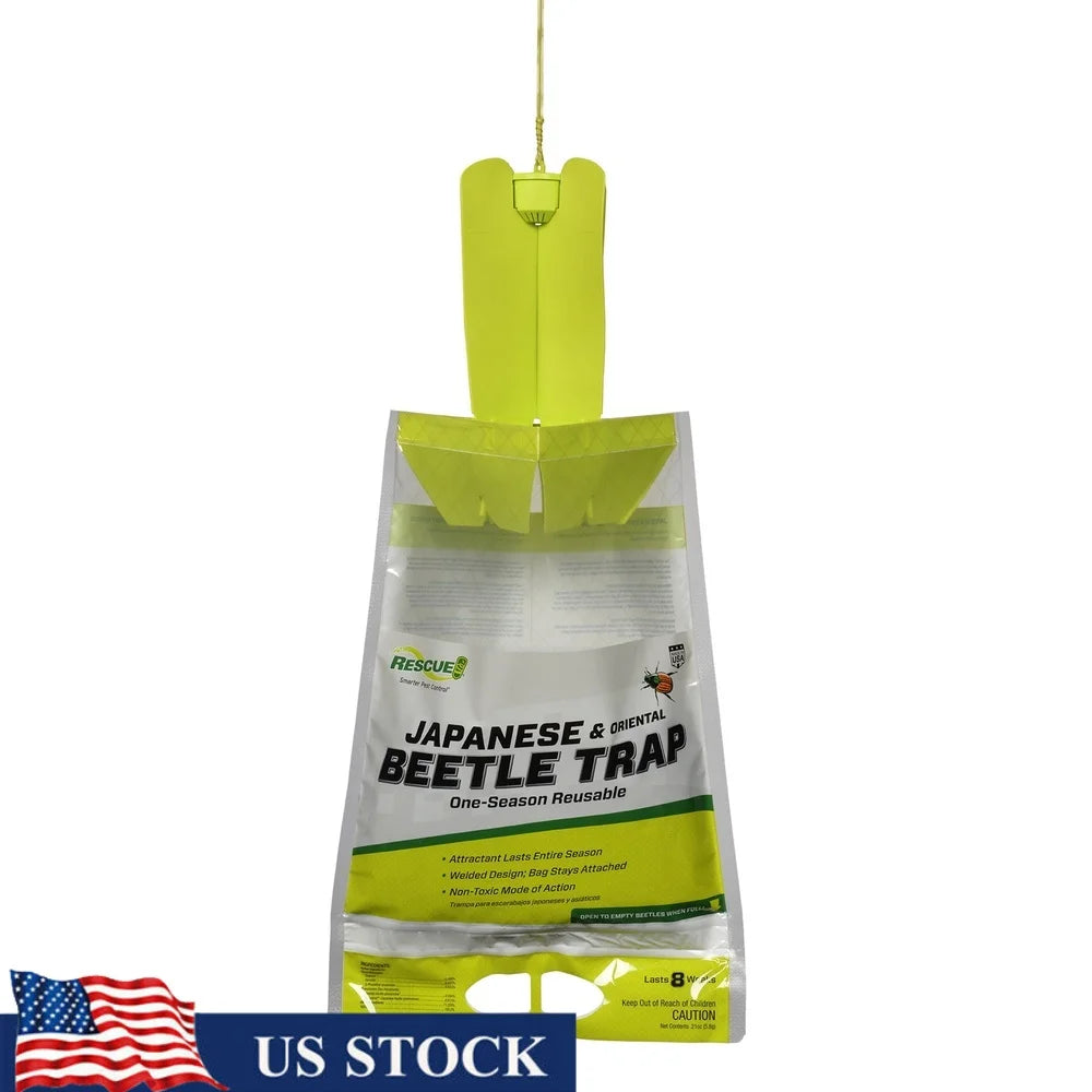 Outdoor Hanging Beetle Trap Japanese and Oriental Beetles Pest Control Natural Attractant Reusable Garden Protection Easy Lock