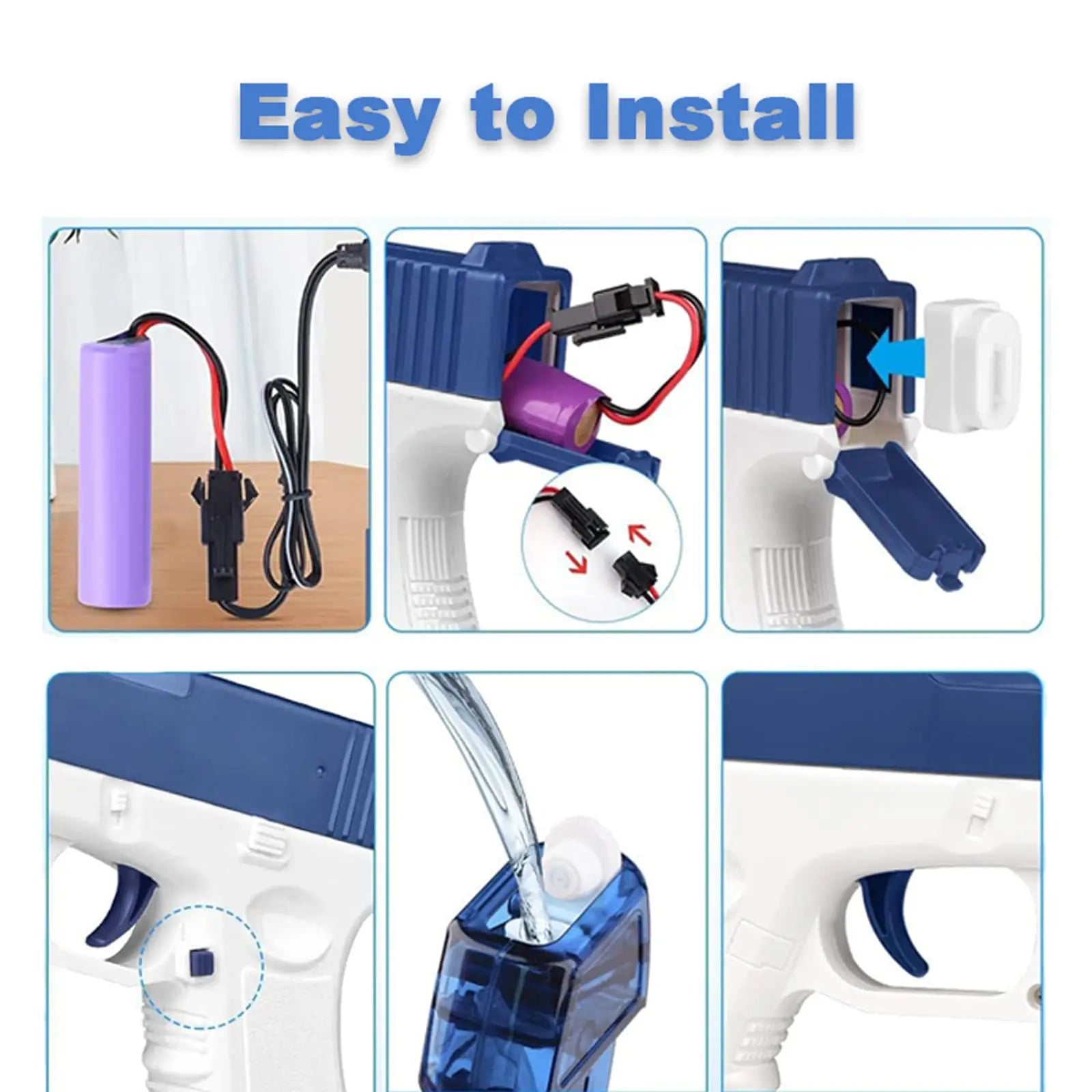 Electric Water Gun Squirt  Pistol space battle Guns Children pool Beach Outdoor Party Fight Shooting Toys for Boys Kid Games