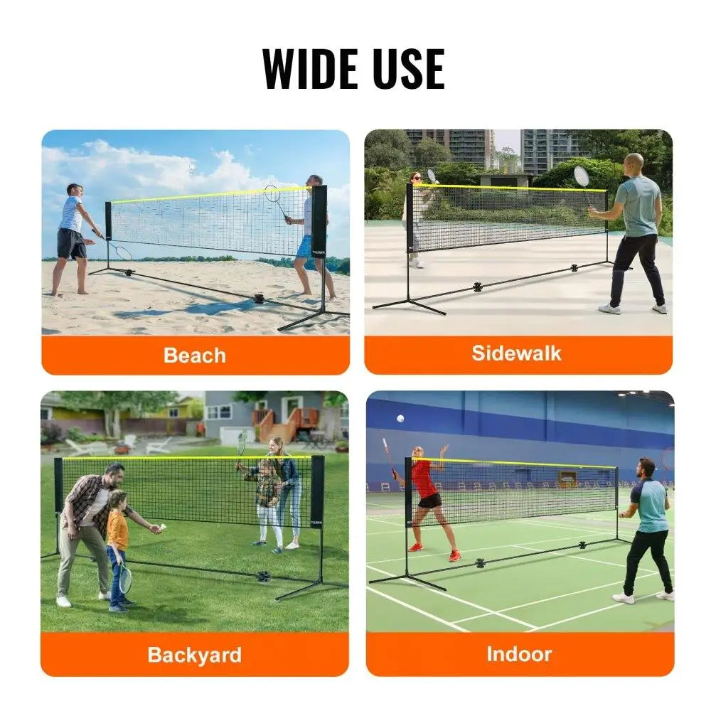 Multi Sport Net Set 14ft Wide Height Adjustable Foldable Portable Easy Setup with Carry Bag for Indoor Outdoor Use