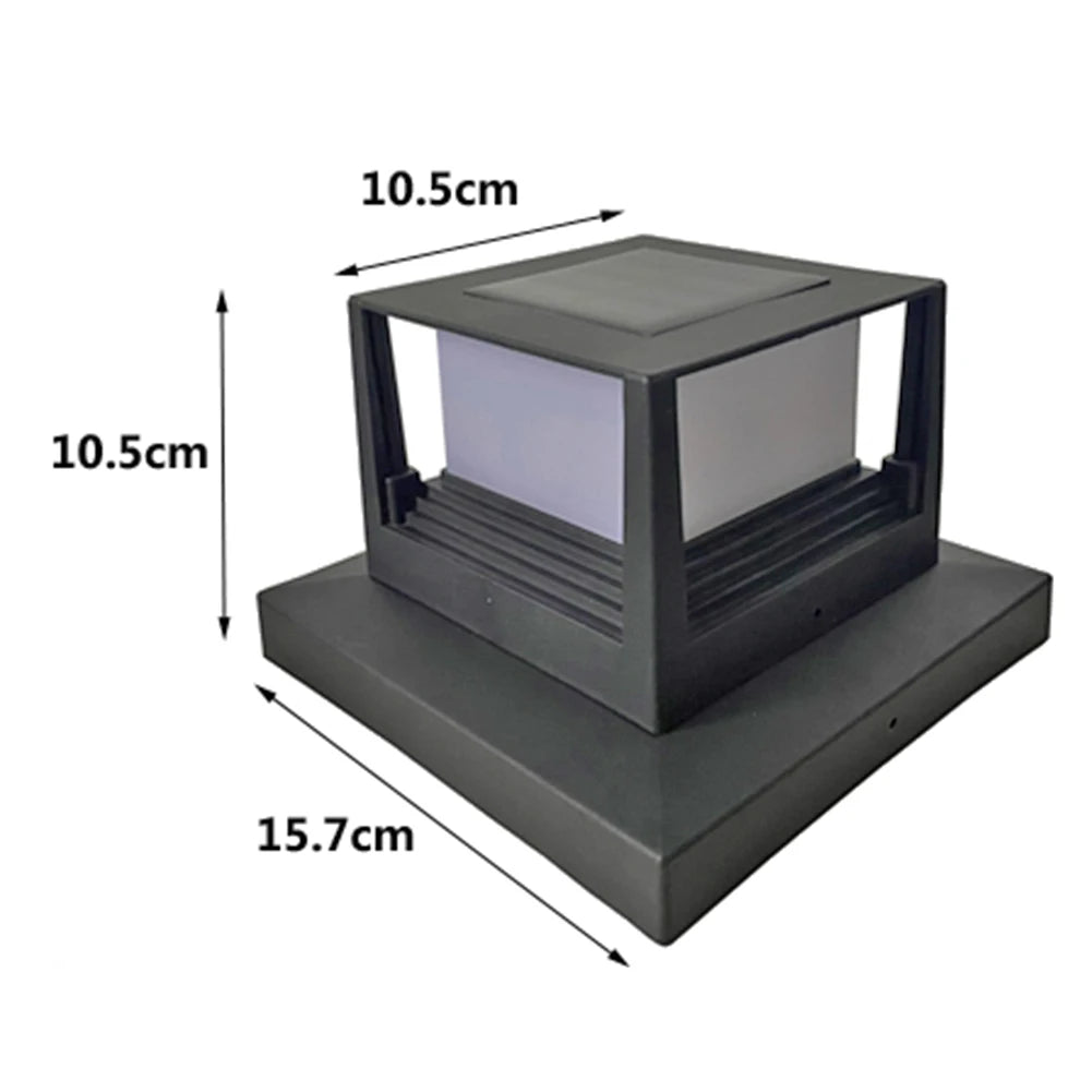 LED Solar Column Light Post Deck Lamp Outdoor Waterproof Villa Garden Decor