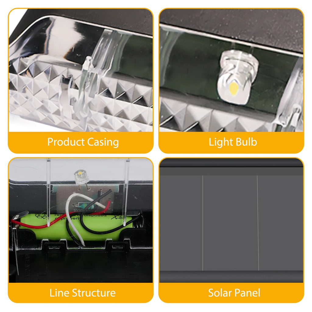 4 Pack Solar Deck Lights Outdoor Solar-Powered Waterproof Wall Lamp LED Lights Warm White for Stairs Steps Fences Yard Patio