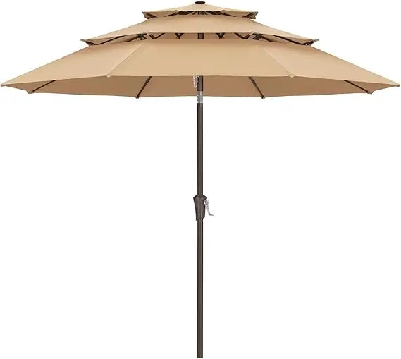 15FT Double-Sided Aluminum Table Patio Umbrella Garden Large Umbrella,Swimming Pool, Green