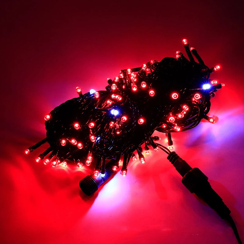 20M Black line Outdoor LED String Lights Garland 220V/110V Waterproof Fairy Light Christmas Wedding Party Holiday Garden Decor