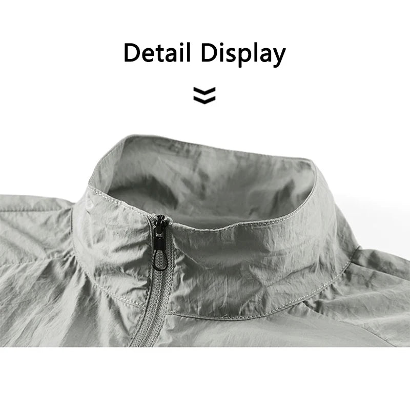 Men's Summer Lightweight Waterproof Hiking Jacket UPF Sun Protection Quick-Dry Perfect for Fishing Cycling Running