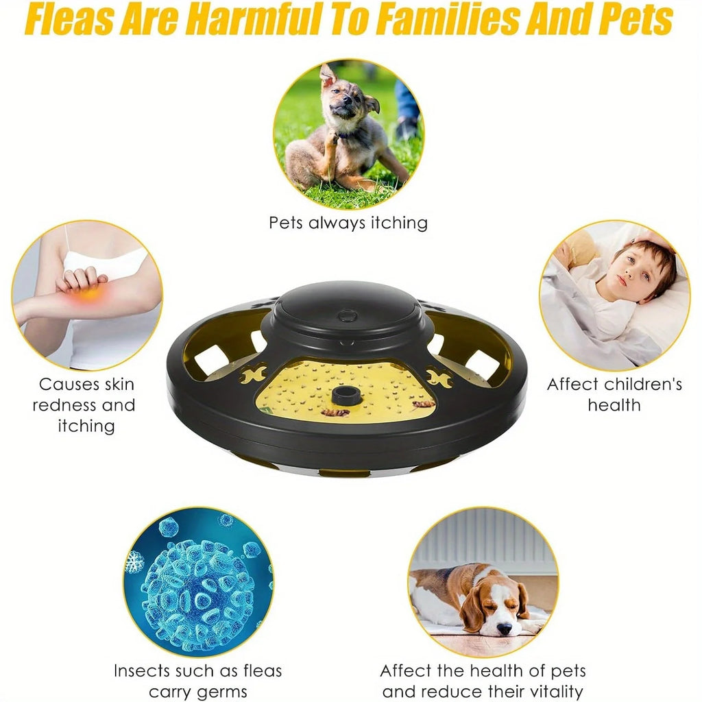 2 Pack Flea Traps - UV Light & 4 LED Modes | 10 Refills for Fleas/Mosquitoes/Gnats | Indoor Pest Control for Home/Office
