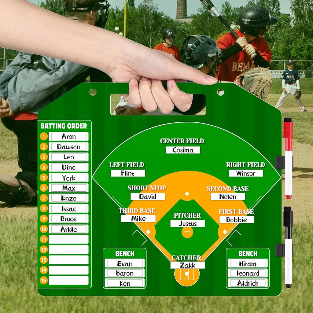 Magnetic Baseball Lineup Board, Professional Softball & Baseball Lineup Board for Dugout, Baseball Clipboard for Coa