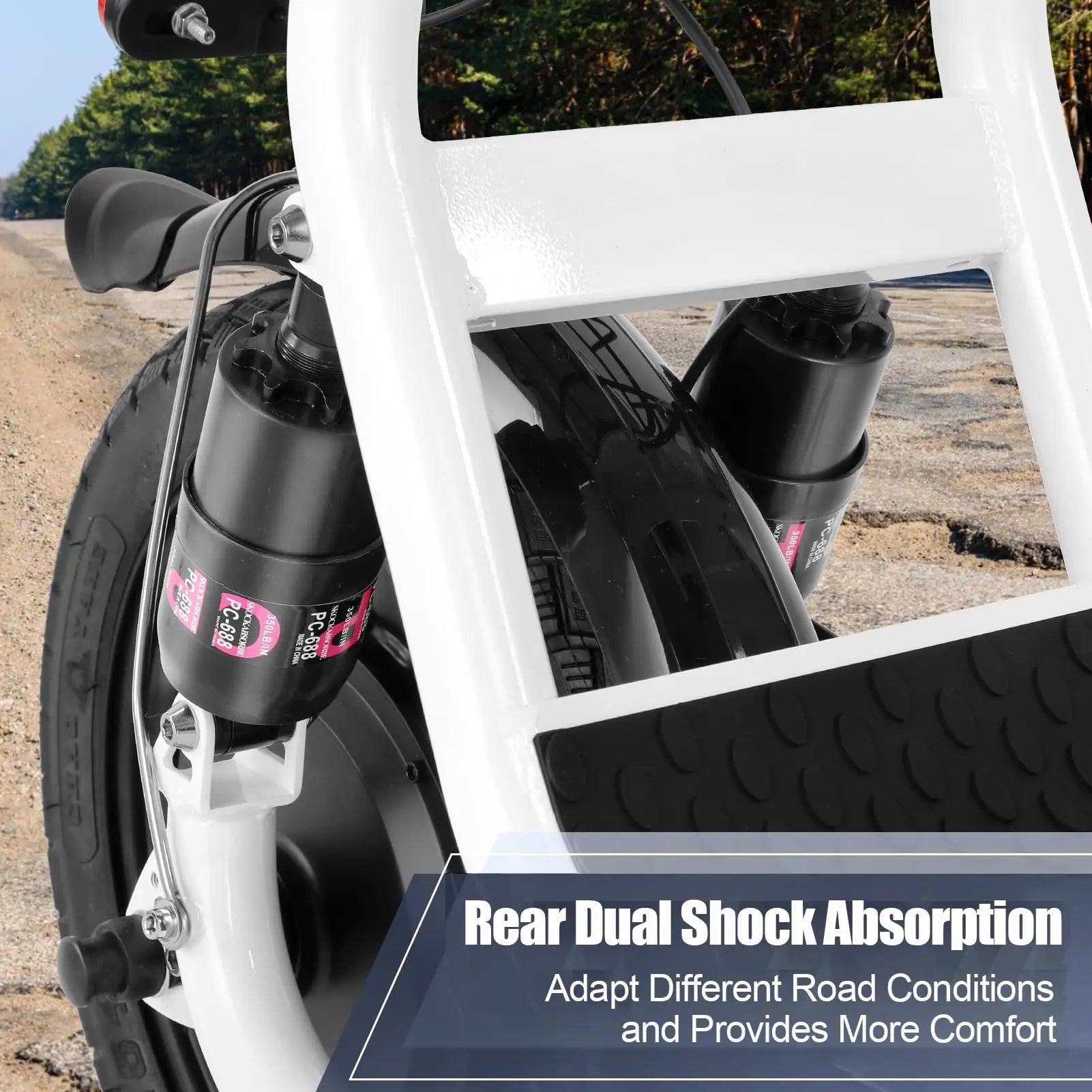 500W Electric Scooter with Seat, 14" Fat Tire, 500Wh Battery,25 Miles&20MPH, Foldable, with Basket & Shock Absorbing