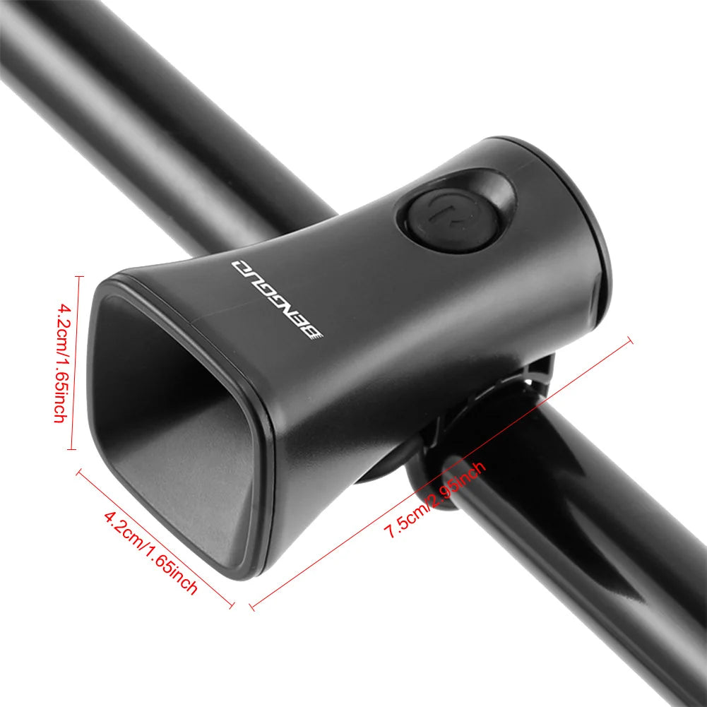 Electric Bike Horn 120dB Warning Safety Bell Rechargeable Bicycle Handlebar Alarm Ring Bell for Mountain Bike Road Bike Scooters