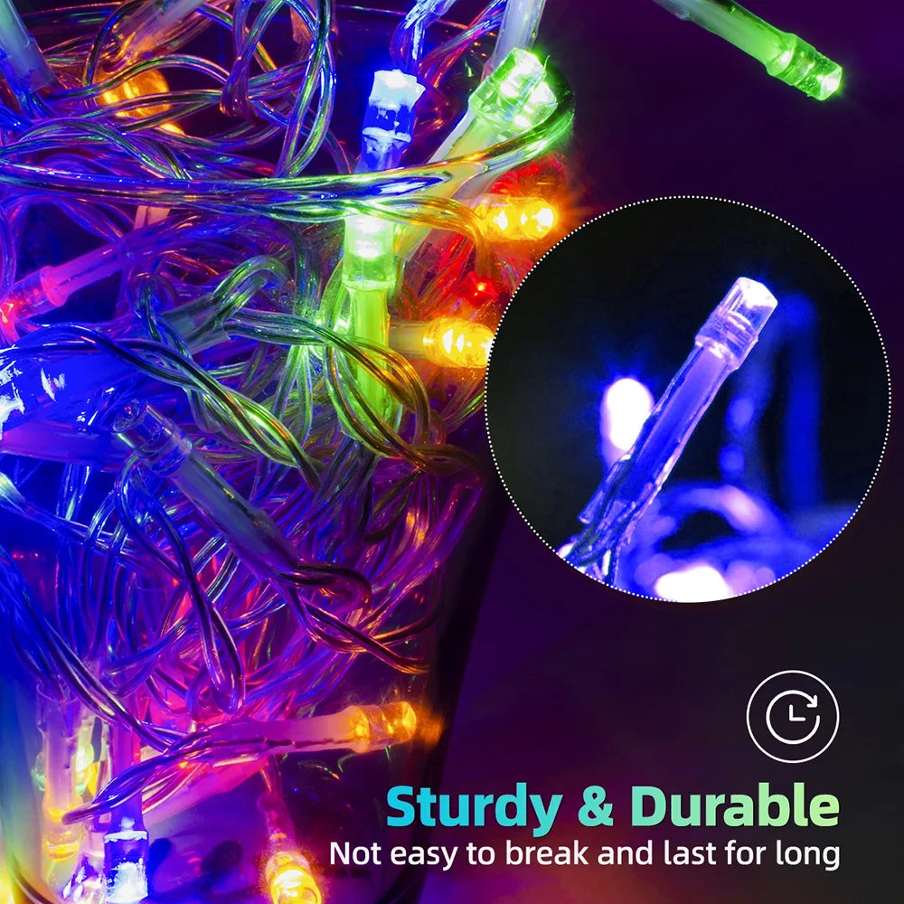 Solar Christmas Decoration Light String Outdoor waterproof Curtain Icicle Light Garden Eaves Decoration Fairy String Lights