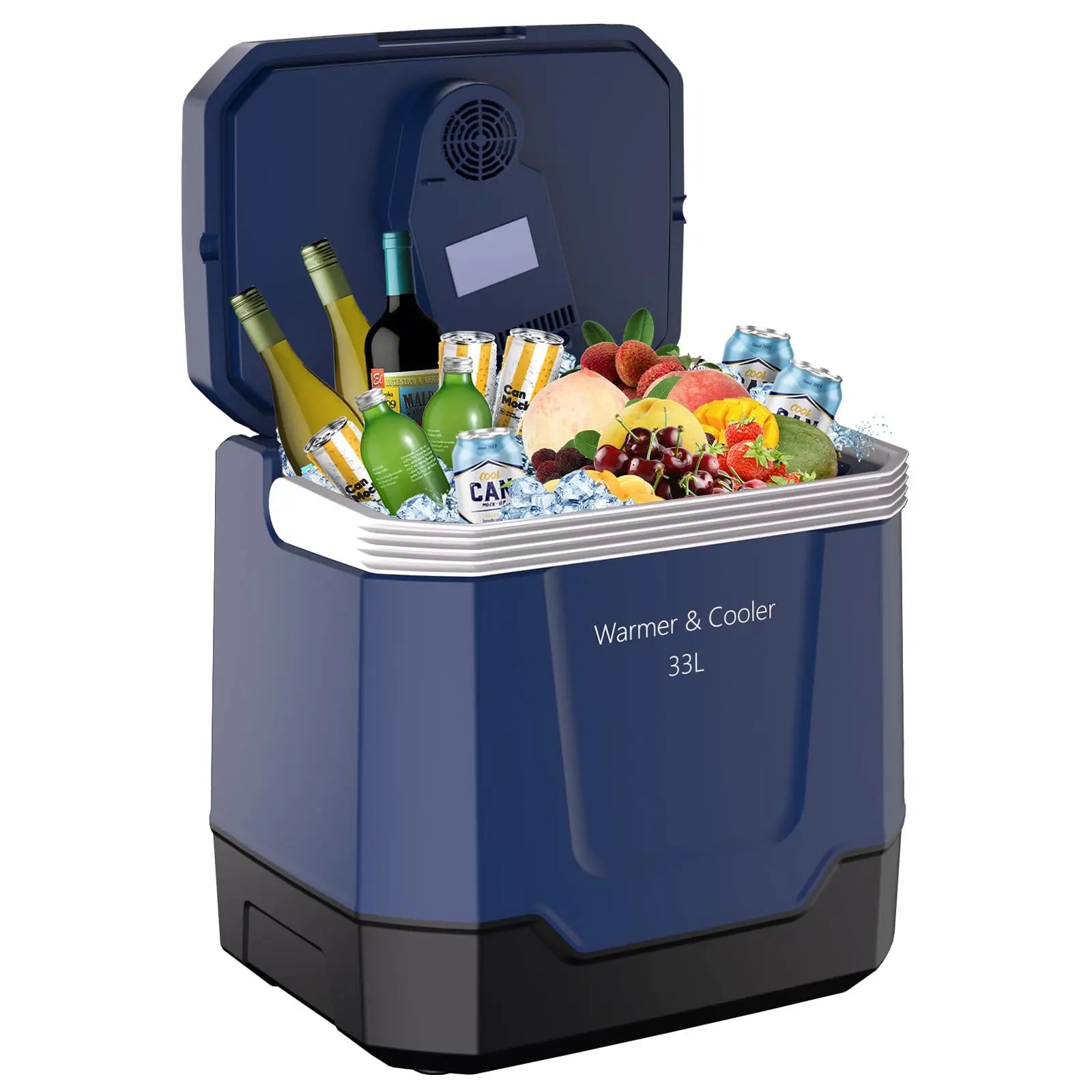 35 Quart (33 L) Electric Cooler Warmer Portable Car Refrigerator With Automatic Locking Handle 12V Car Cooler for Vehicle Trucks