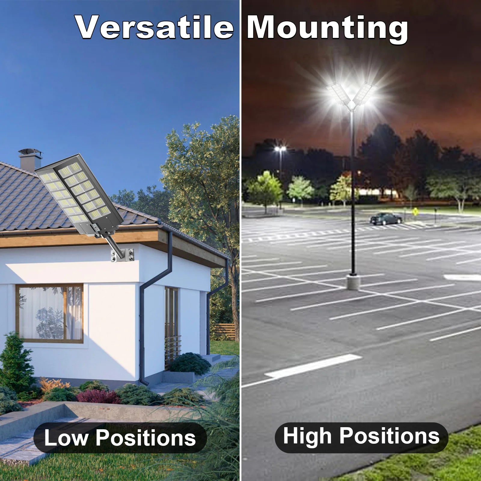 4-Pack Outdoor Solar Street Lights 5200W Automatic Sensor Lighting IP65 Waterproof Energy-Saving Eco-Friendly Suitable for Garden