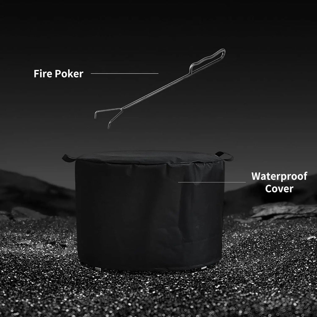 22" Stainless Steel Smokeless Fire Pit, Outdoor Protable Smokeless Wood Burning Fire Pits for Bonfire, Patio, Camping, Firepit