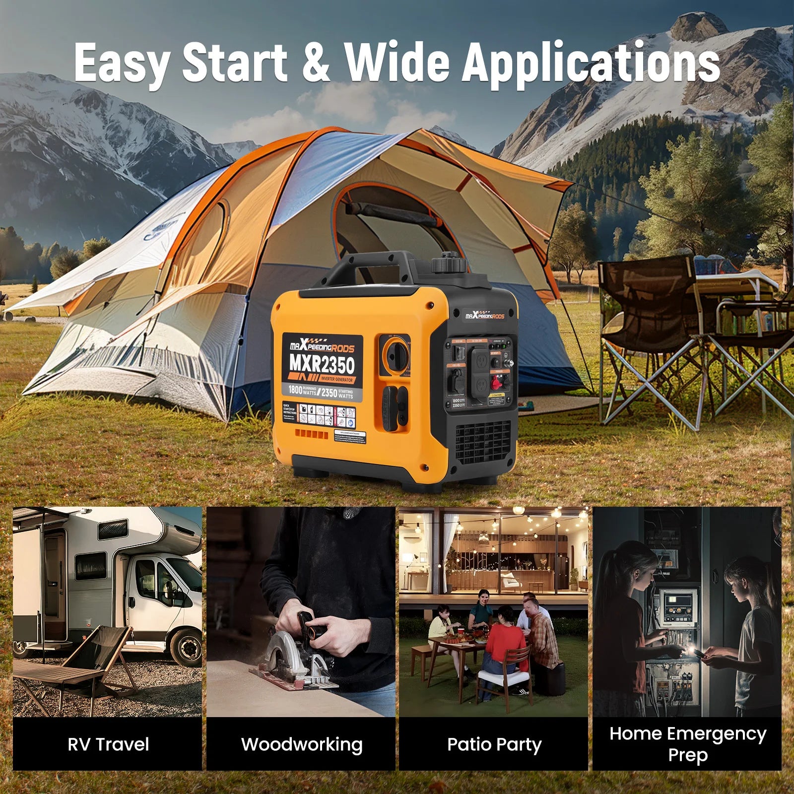 2350W Portable Gas Inverter Generator Parallel Ready For Travel Outdoor Portable Power Generator for RV
