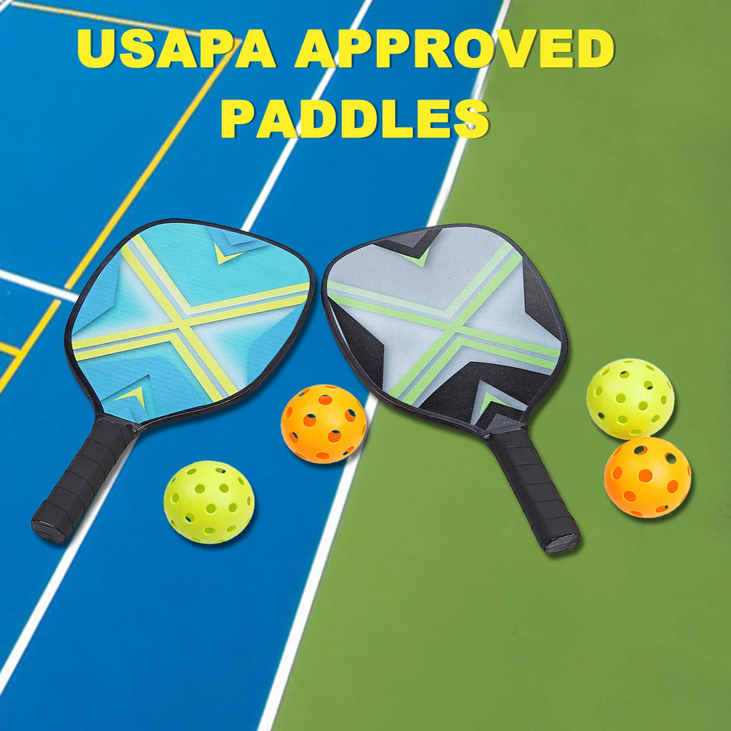 Pickleball Paddles Set with 4 Premium Wood Pickleball Rackets 4 Pickleball Balls 4 Cooling Towels a Carry Bag for Men Women