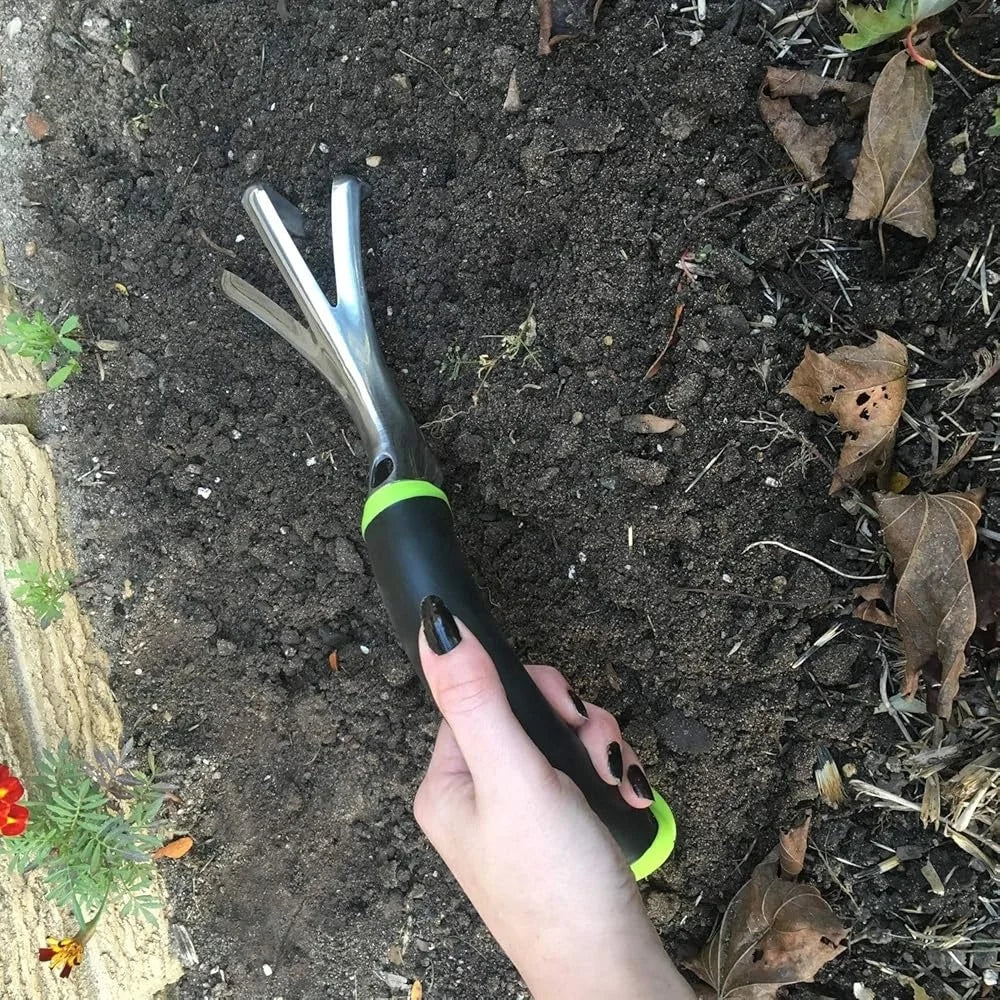 Ergonomic Aluminum Hand Cultivator Lightweight Garden Tool Soil Turning Weeding Ideal Arthritis and Hand Strength Issues