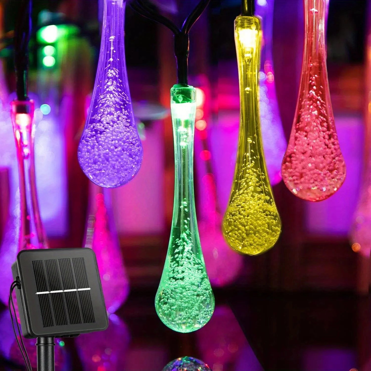 Solar Light Water drops led String Lights Christmas Party Decor Patio Lawn Garland Garden Outdoor Fairy Lights Solar Patio Light