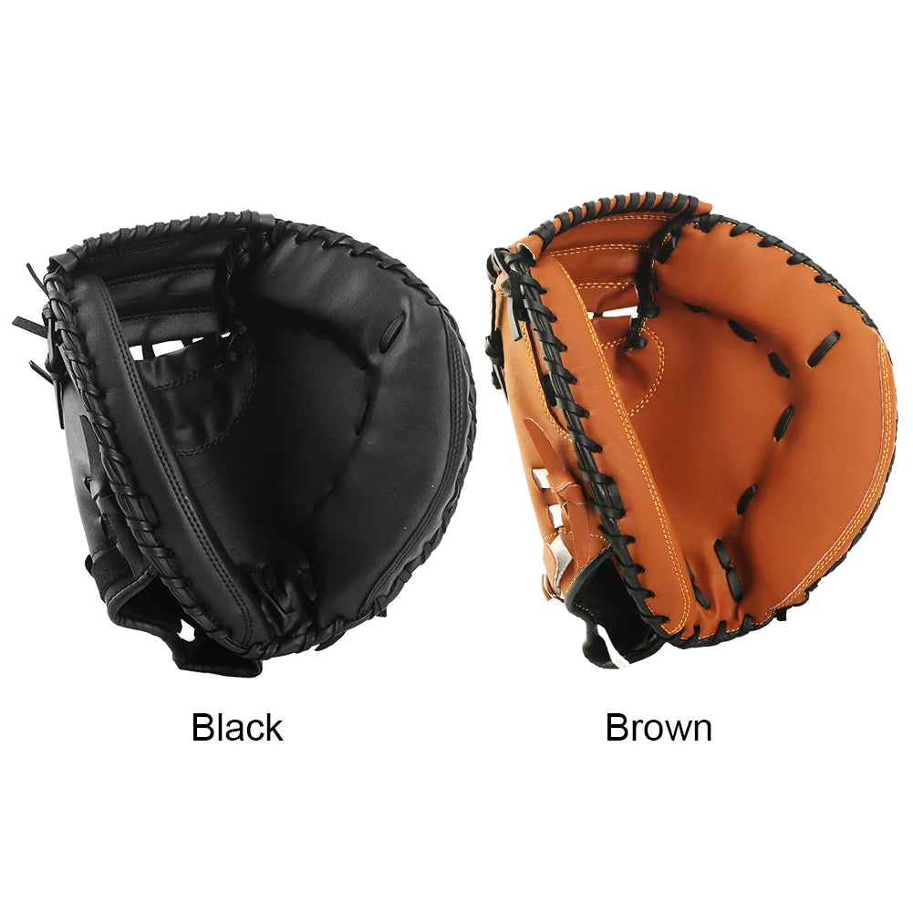 Baseball Softball Catcher Wear-resistant Baseball Glove PU Leather Beginner Play Training Catcher Mitt for Youth Adults Practice