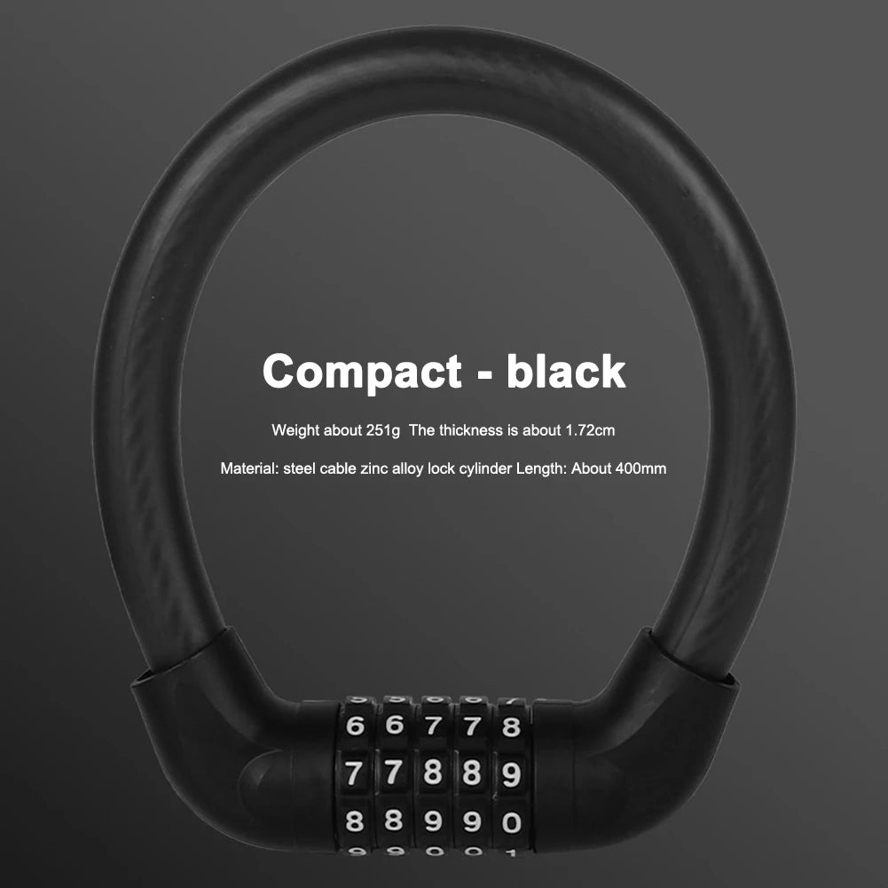 Bicycle Wire Locks 5-Digit Code Bike Motorcycle Security Combination Steel Cable Lock Road Bicycle Accessories