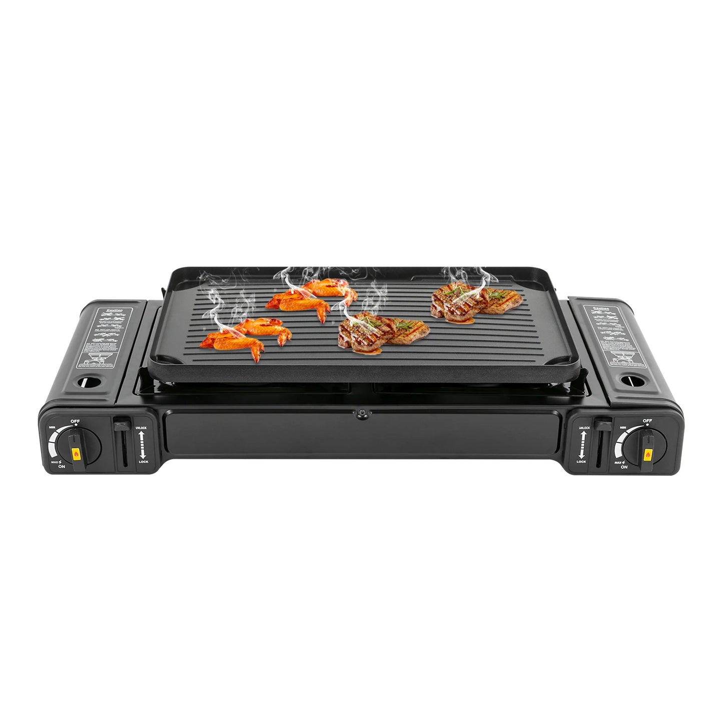 Double Head Barbecue Gas stove with Baking Tray  Home Application Home Outdoor