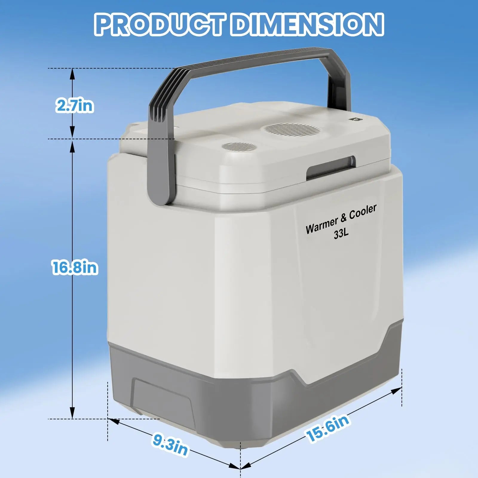 35 Quart (33 L) Electric Cooler Warmer Portable Car Refrigerator With Automatic Locking Handle 12V Car Cooler for Vehicle Trucks