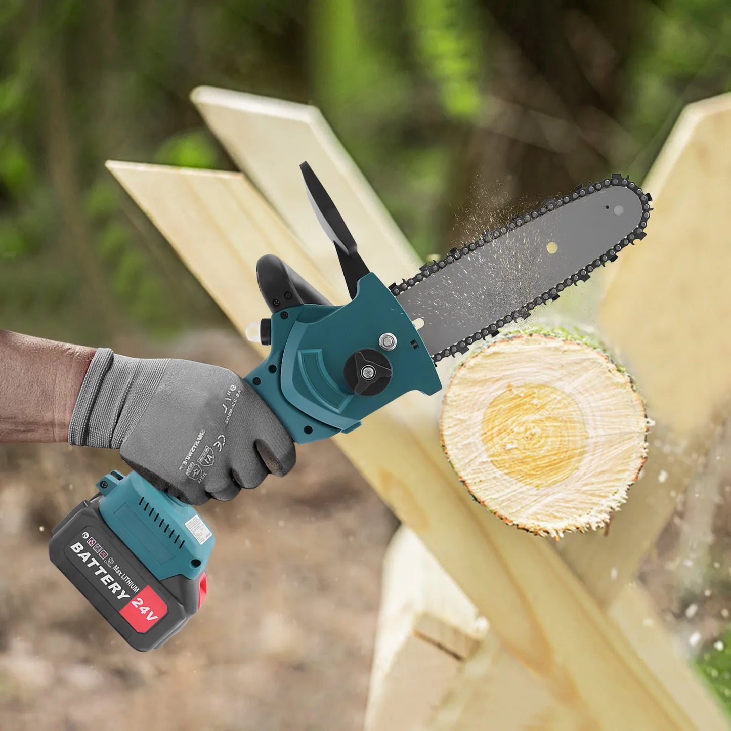 8-in Cordless Mini Chainsaw 800W Portable One-Handed Brushless Chain Saw Electric Battery Rechargeable for Wood Tree Cutting