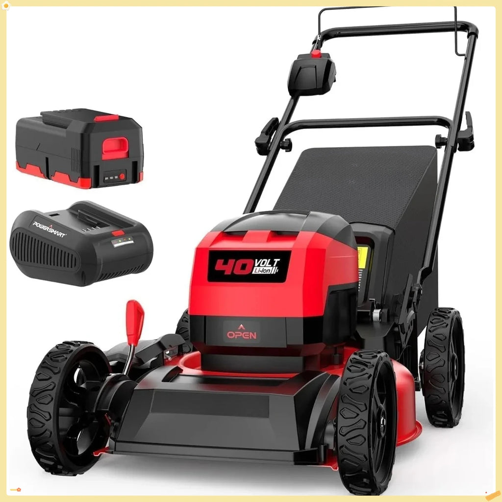 17" Electric Lawn Mower 40V Cordless Mower, 3-in-1 Brushless Push Lawn Mower with 4.0Ah Battery & Charger, Lightweight