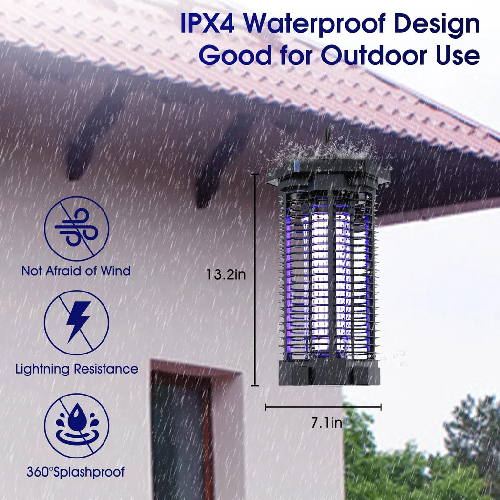 4000V Waterproof Electric Mosquito Zappers Bug Killer,Insect Fly Trap for Home Backyard Patio 2500sq.ft Low Light intensity 7.1"