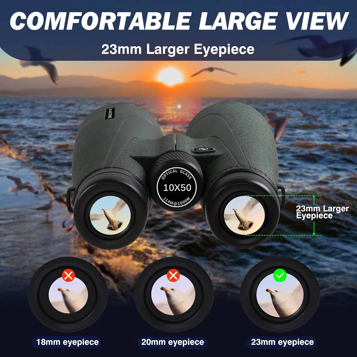 Portable 10x50 Telescope Professional Binoculars Long Range BAK4 Prism Waterproof Outdoor Bird watching Camping Traveling hunt