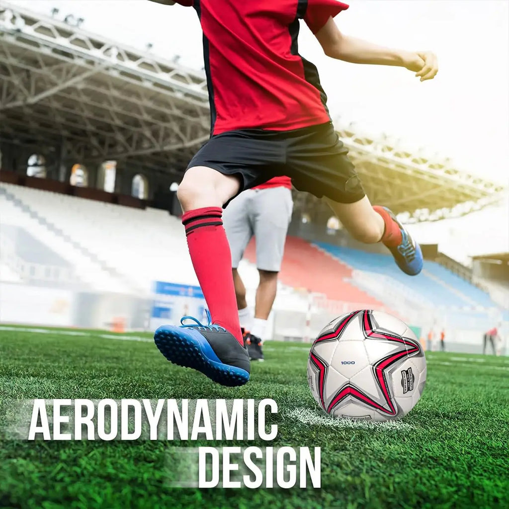 Soft PU Leather Soccer Ball Size 5 Indoor Outdoor Team Sports Training Practicing Game Match Soccer Ball Gift for Adult Youth