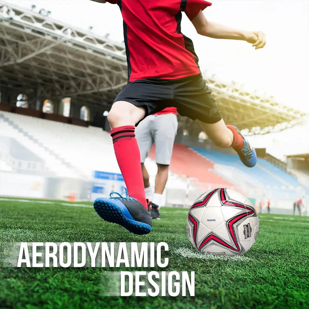 Soft PU Leather Soccer Ball Size 5 Indoor Outdoor Team Sports Training Practicing Game Match Soccer Ball Gift for Adult Youth