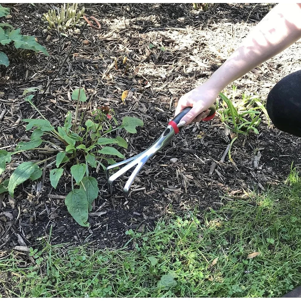 Ergonomic Aluminum Hand Cultivator Lightweight Garden Tool Soil Turning Weeding Ideal Arthritis and Hand Strength Issues