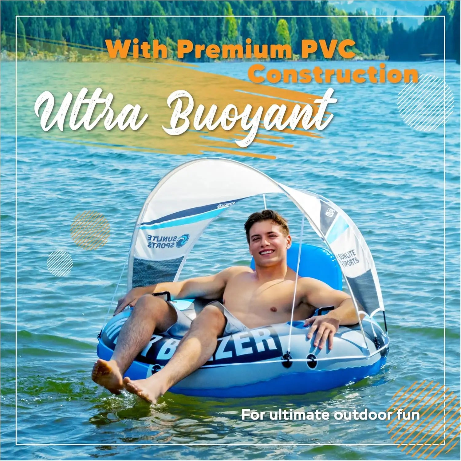 2025 New Upgraded Heavy Duty River Tube Inflatable Premium Water Float to Lounge Above Lake and River Outdoor Water Raft Sport