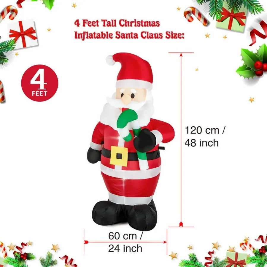 Christmas Inflatable Snowman Nutcracker Santa Claus Lighted Blow Up Christmas Yard Decoration with Built in Fan and Anchor Rope