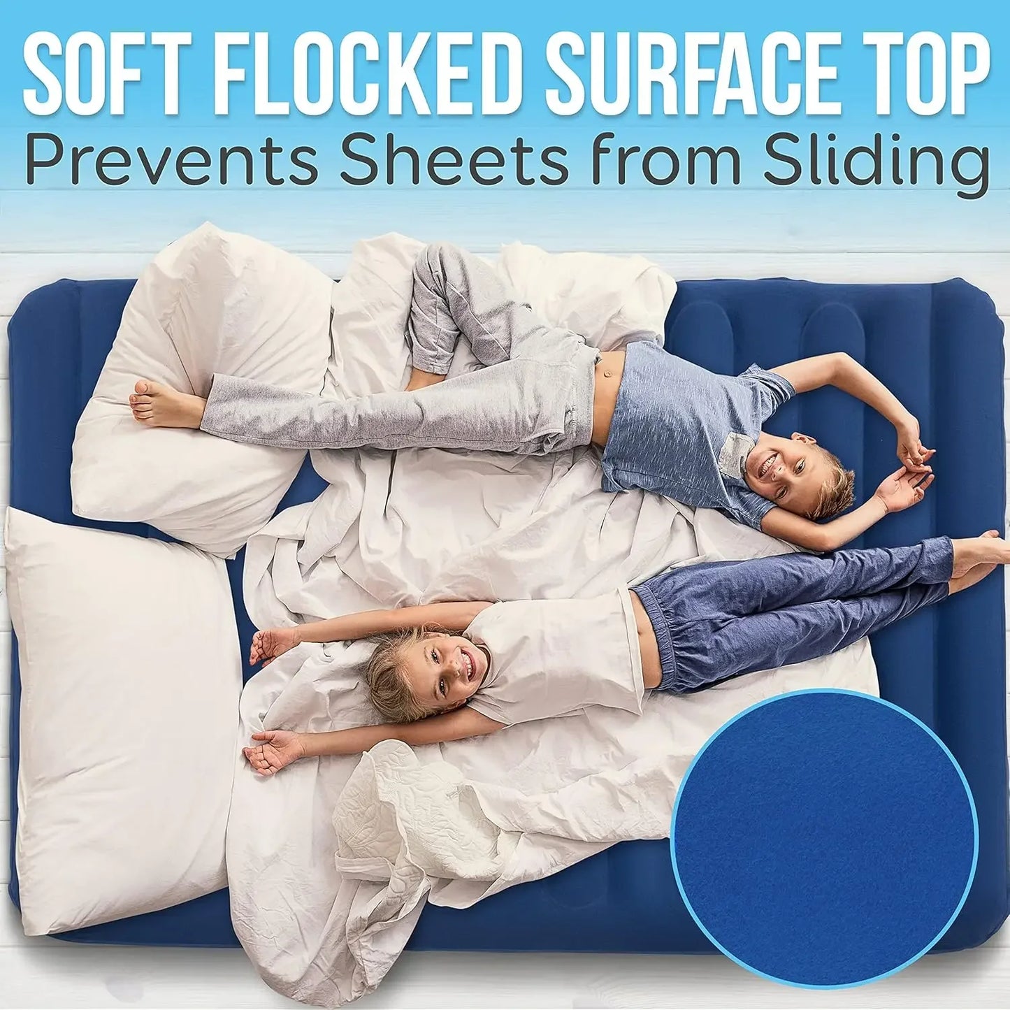 Bed Air Mattress with Frame and Rolling Case, Self-Inflating Airbed with Built in Pump for Travel
