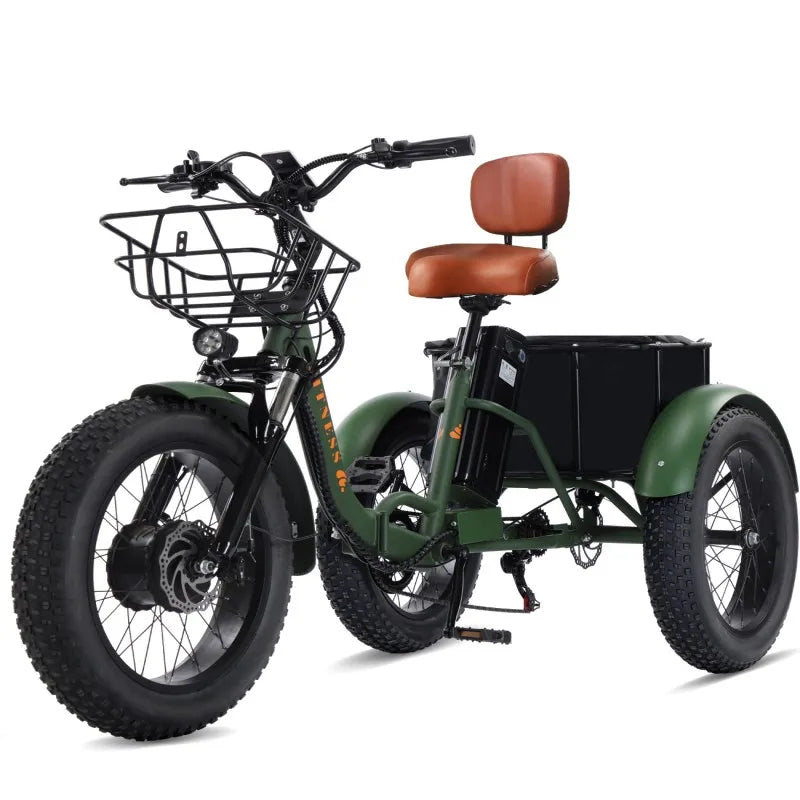 Electric Tricycle for Adults,500W Electric Trike,Electric Bicycle,20"x4.0"Fat Tire Electric Trike Fat Tire 3 Wheel electric bike