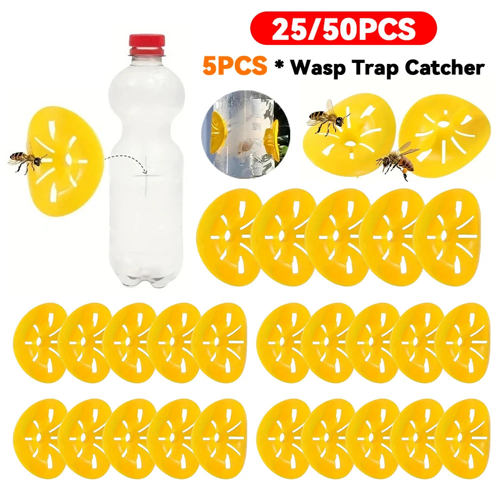 5Pcs Wasp Trap Catcher Reusable Flying Insects Funnel Trap Flower Shape Portable Wasp Catcher Garden Pest Control Tool
