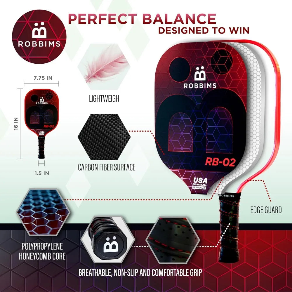 Portable Pickleball Set with Net  4 USAPA Approved Carbon Fiber Paddles, Duffle Bag, Regulation Size Pickleball Net System