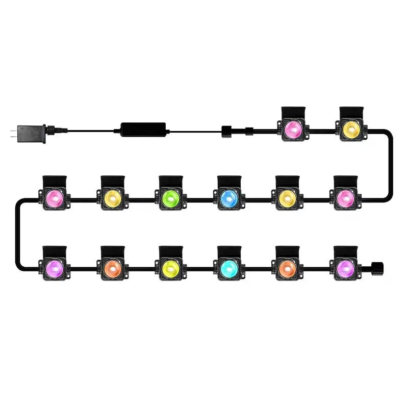 100FT 60LEDs Smart RGB Eaves LED Lights String Scene Modes Music Sync Timer IP67 Waterproof Home Christmas Halloween Decor Alexa