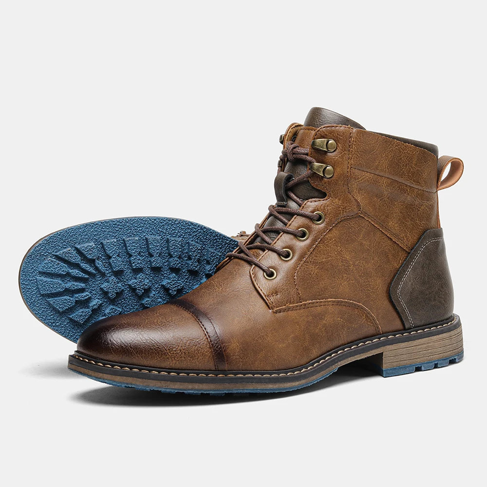 Size 8-13 Retro Men Boots 2025 Fashion Comfortable Spring Leather Boots