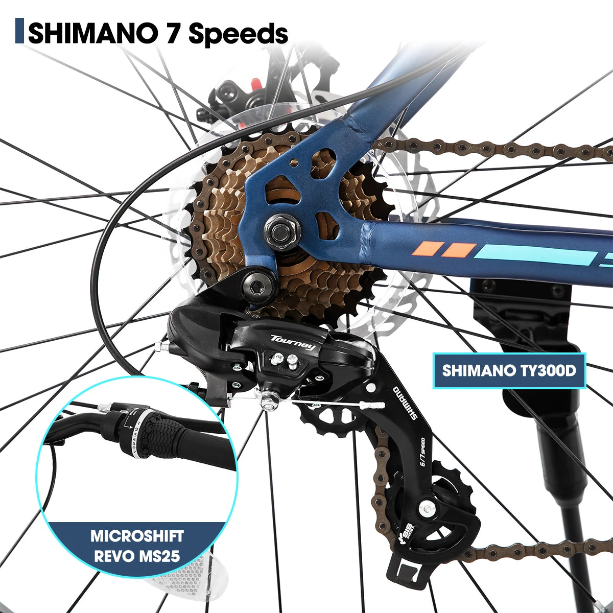 20 Inch Kids' Bicycles Fat Tire Mountain Bike for  Age 5 + Years, Shimano 7-Speed, Dual-Disc Brake,Kids BeachBicycle