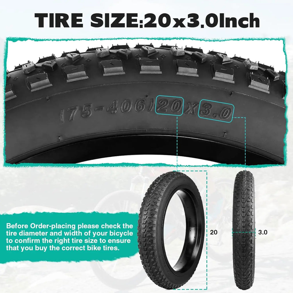 20/26x3.0 Electric Bike Tire Fat E-Bike Tires Heavy Duty High-Performance Wear-Resistant Mountain Snow Bicycle Tires/Tubes