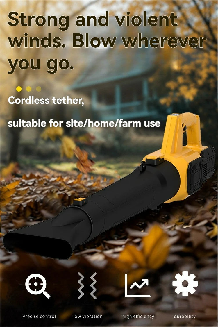 Cordless Brushless Leaf Blower Compatible with DeWalt 40V Battery Multifunctional High Power Industrial Grade Handheld Blower