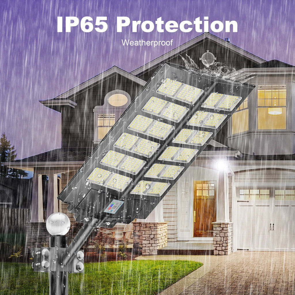 4-Pack Outdoor Solar Street Lights 5200W Automatic Sensor Lighting IP65 Waterproof Energy-Saving Eco-Friendly Suitable for Garden