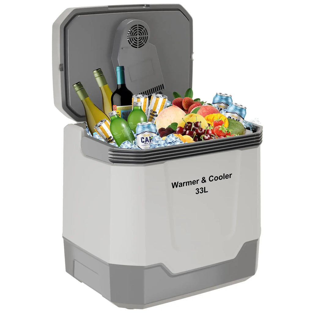 35 Quart (33 L) Electric Cooler Warmer Portable Car Refrigerator With Automatic Locking Handle 12V Car Cooler for Vehicle Trucks