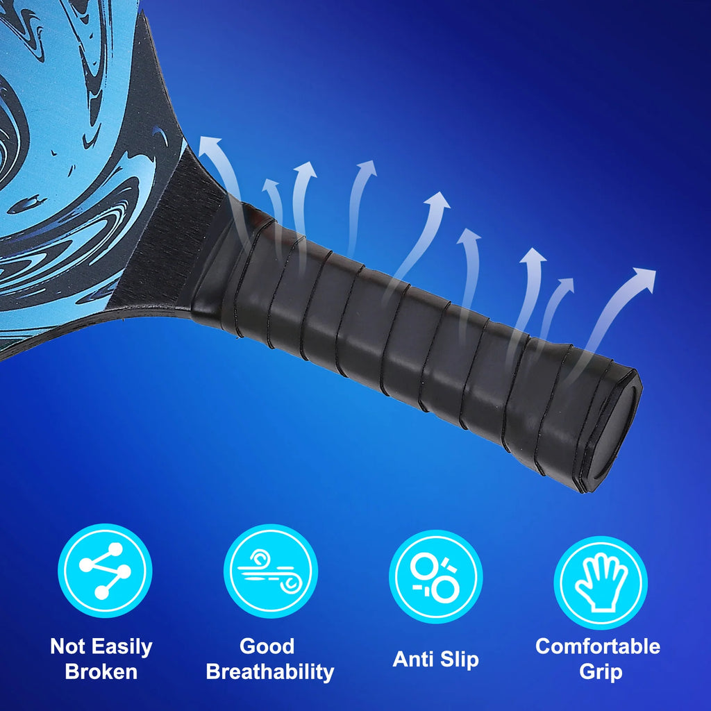 Pickleball Paddles Set with 4 Premium Wood Pickleball Rackets with Cushion Grip 4 Pickleball Ball 4 Cooling Towels and Carry Bag