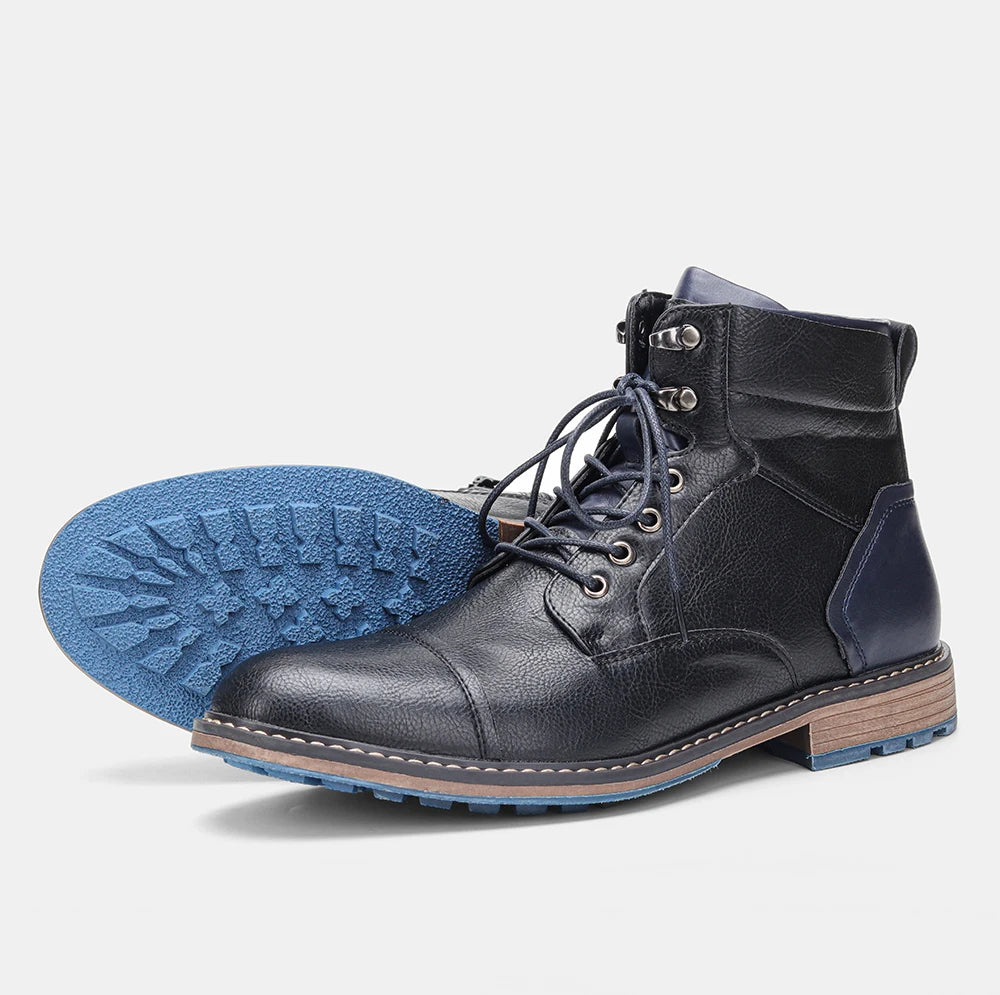 Size 8-13 Retro Men Boots 2025 Fashion Comfortable Spring Leather Boots