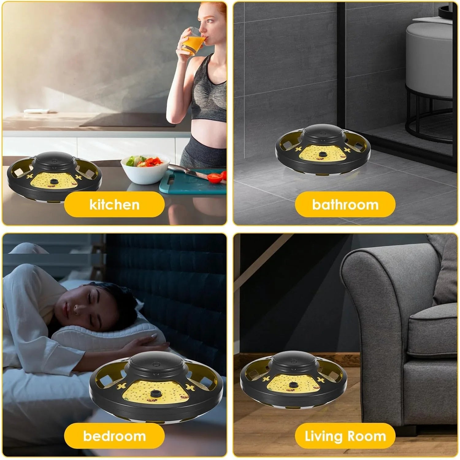 2 Pack Flea Traps - UV Light & 4 LED Modes | 10 Refills for Fleas/Mosquitoes/Gnats | Indoor Pest Control for Home/Office