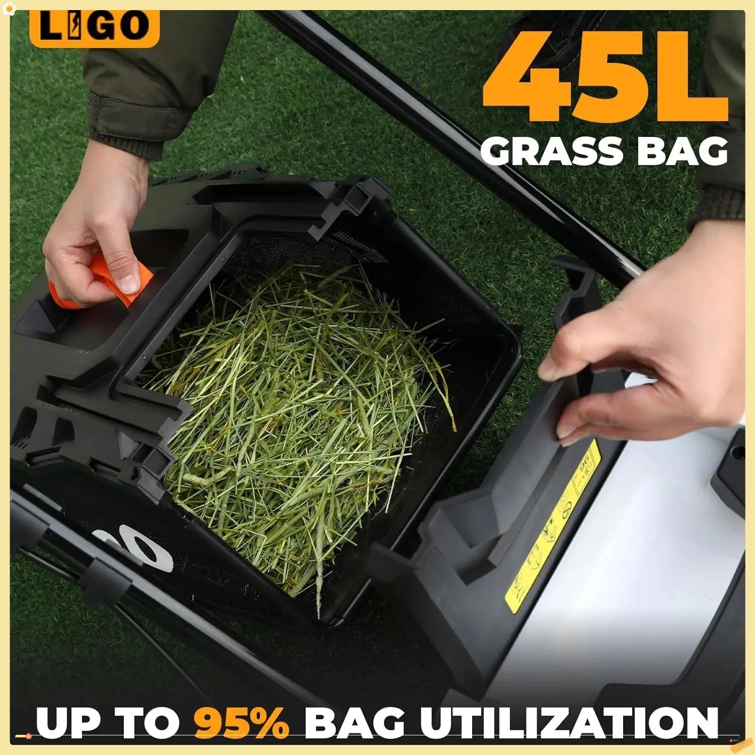 40V Cordless Lawn Mower w/11Gal Bag & 2X4.0Ah Battery | 15" Brushless Motor, 6-Position Height (0.98"-2.95")