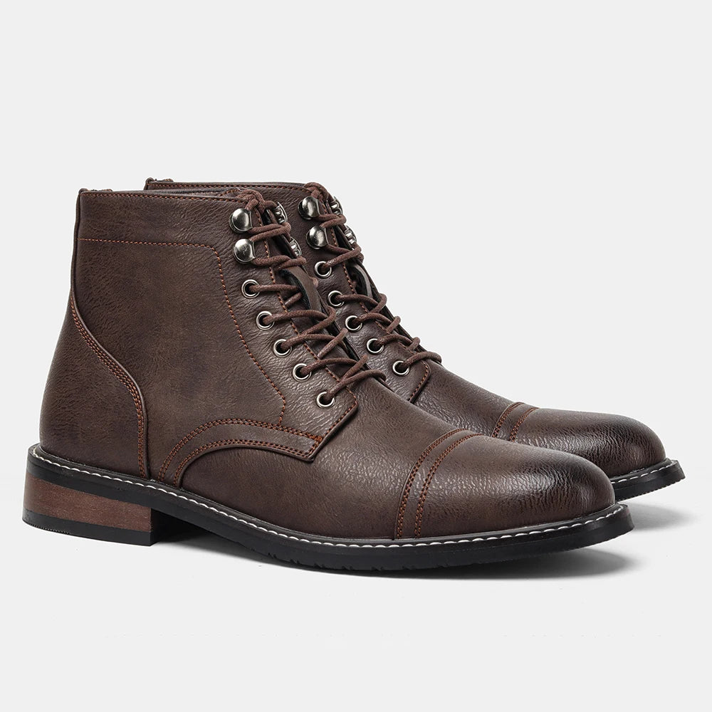 Size 8-13 Retro Men Boots 2025 Fashion Comfortable Spring Leather Boots