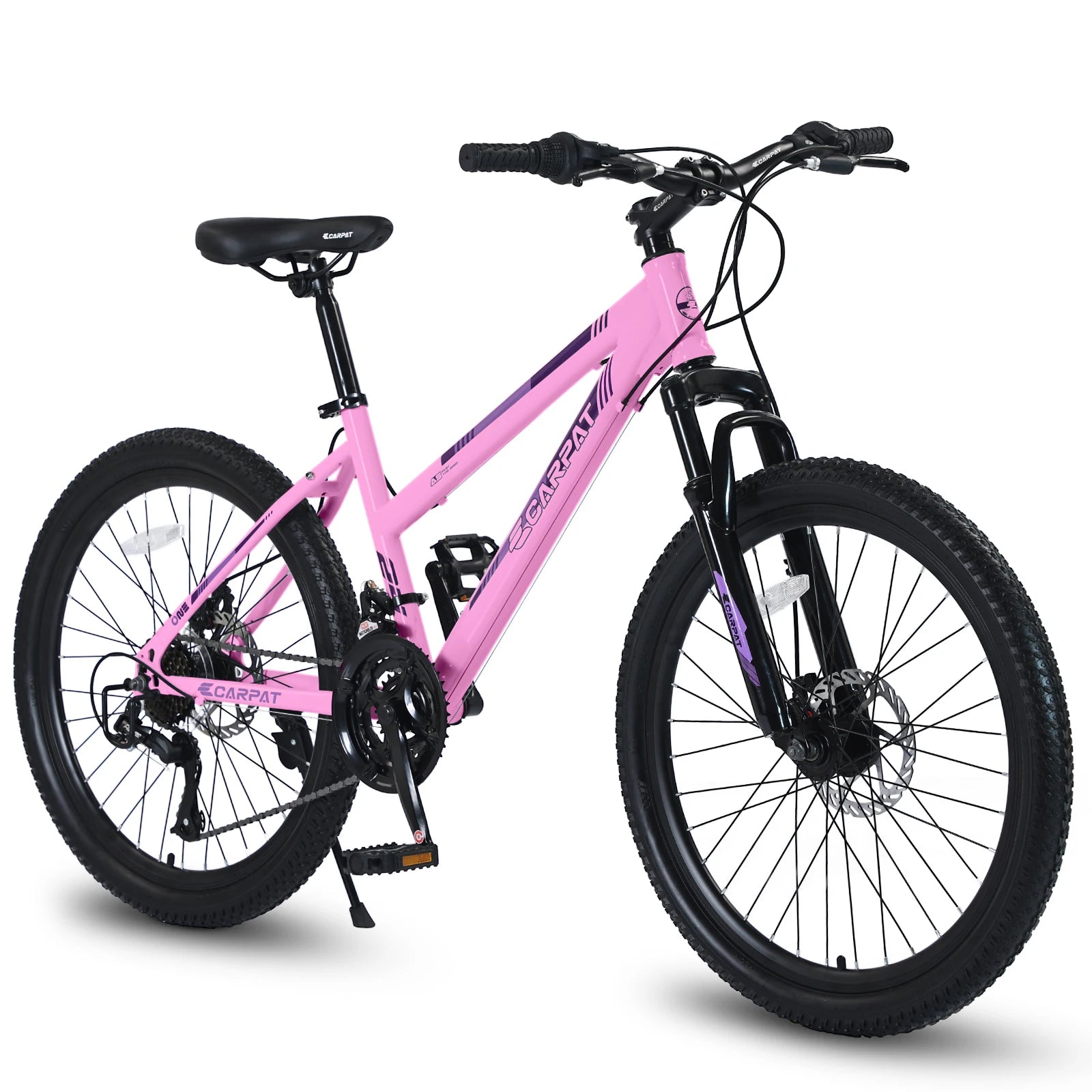 Mountain Bike 24 26 Inch Wheels, 21-Speed Disc Brake, Female Bicycles, 15" Steel Frame Front Fork Suspension